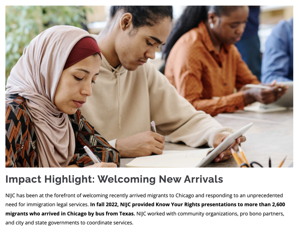 Highlight content showing new arrivals to the United States.